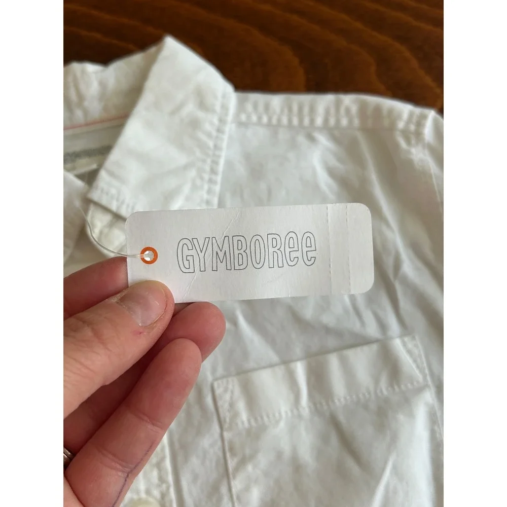 Gymboree Boys White Long Sleeve‎ Button Down Cotton Shirt Size S 5-6 NWT